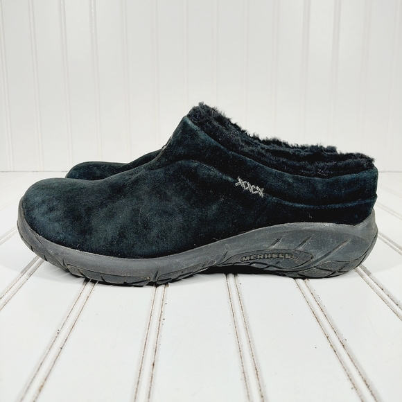 Merrell Shoes Merrell Encore Suede Black Faux Fur Lined Slip On Ice